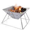 Foldable BBQ Grill Charcoal Barbecue Stove Portable Stainless Steel Campfire Stove Pit