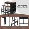 3 Pieces Bar Table Set with Storage