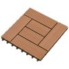 Brown 11 pcs 11.8"x11.8" Decking Tiles WPC 11 ftÂ²