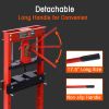 Hydraulic Shop Press ,12-Ton Capacity , Floor Mount ,with Press Plates, H-Frame Garage Floor Press, Adjustable Working Table Height,red