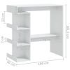 Bar Table with Storage Rack High Gloss White 39.4"x19.7"x40"