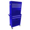 High Capacity Rolling Tool Chest with Wheels and Drawers; 6-Drawer Tool Storage Cabinet--BLUE