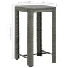 Patio Bar Table Gray 23.8"x23.8"x43.5" Poly Rattan