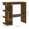 Bar Table with Storage Rack Brown Oak 39.4"x19.7"x40"Engineered Wood