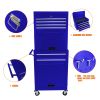 High Capacity Rolling Tool Chest with Wheels and Drawers; 6-Drawer Tool Storage Cabinet--BLUE