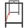 Work Bench Frame Matte Black and Matte Red 70.9"x22.4"x31.1" Metal