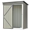 TOPMAX Patio 5ft Wx3ft. L Garden Shed; Metal Lean-to Storage Shed with Lockable Door; Tool Cabinet for Backyard; Lawn; Garden; Gray