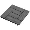 Gray 11 pcs 11.8"x11.8" Decking Tiles WPC 11 ftÂ²