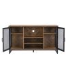 Miltifunctional Industrial Storage Cabinet; Wine Bar Cabinet for Liquor and Glasses; TV Stand & Media Entertainment Center Console Table