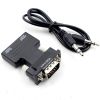 HDMI female to VGA male connector converter with audio projector HD computer display set-top box connector cable