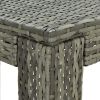 Patio Bar Table Gray 39.4"x23.8"x43.5" Poly Rattan