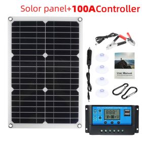 25W-180W 18V/12V Portable Solar Panel Waterproof USB Port Solar Power 5V Solar Battery Charger Outdoor Camping Phone Power Bank (Ships From: China)