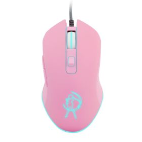 Pink Optical Mouse Sailor Yoon Gaming Computer Wired Mause Mute Pretty Backlit Colorful Mice 3200DPI For Girl Women Gift PC Game (Color: Mouse)