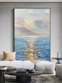 Modern Abstract Wall Art Canvas Painting Beach Surf Landscape Poster Art Prints Suitable For Living Room Home Decor (size: 75x150cm)