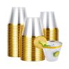 10/50/100pcs Gold Plastic Cups Disposable Transparent Plastic Cup Wine Glass Champagne Cup Birthday Wedding Decor Party Supplies