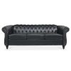 84.65" Rolled Arm Chesterfield 3 Seater Sofa.