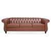 84.65" Rolled Arm Chesterfield 3 Seater Sofa.