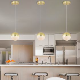 Pendant Light with Dimmable LED(set of 3) (Color: Gold)