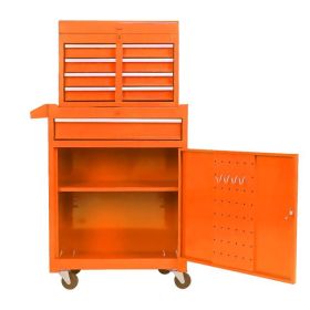 Adjustable Shelf Tool Cabinets W/ Drawer Tool Chest (Color: Orange)