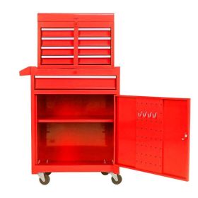 Adjustable Shelf Tool Cabinets W/ Drawer Tool Chest (Color: Red)