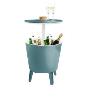 7.5 Gallon Modern Cool Bar Outdoor Patio Furniture With Wine Cooler (Color: Teal)