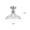 12" Semi-Flush Mount Ceiling Light, Satin Nickel