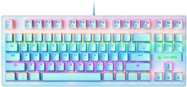 60% Mechanical Gaming Keyboard Type C LED Backlit Wired 88 Key for PC/Laptop/MAC (Color: Blue)