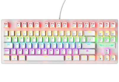 60% Mechanical Gaming Keyboard Type C LED Backlit Wired 88 Key for PC/Laptop/MAC (Color: White)