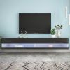 180 Wall Mounted Floating 80 inches TV Stand with 20 Color LEDs