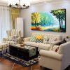 Hand Oil Painting Large Size Abstract Trees Landscape Oil Painting On Canvas Modern Pop Art Wall Picture For Home Decoration