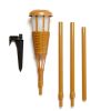 LED Island Torches, Dusk-to-Dawn Dancing Flame Outdoor Landscape Lighting, Bamboo Finish, 4-Pack