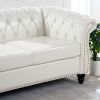 84.65" Rolled Arm Chesterfield 3 Seater Sofa.