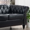 84.65" Rolled Arm Chesterfield 3 Seater Sofa.