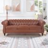 84.65" Rolled Arm Chesterfield 3 Seater Sofa.