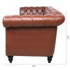 84.65" Rolled Arm Chesterfield 3 Seater Sofa.