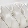 84.65" Rolled Arm Chesterfield 3 Seater Sofa.