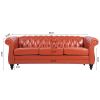 84.65" Rolled Arm Chesterfield 3 Seater Sofa.