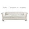 84.65" Rolled Arm Chesterfield 3 Seater Sofa.