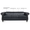 84.65" Rolled Arm Chesterfield 3 Seater Sofa.