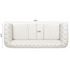 84.65" Rolled Arm Chesterfield 3 Seater Sofa.