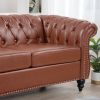 84.65" Rolled Arm Chesterfield 3 Seater Sofa.