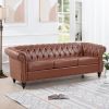 84.65" Rolled Arm Chesterfield 3 Seater Sofa.