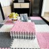 Soft Interlocking Shaggy Carpet Mats - Protective Floor Tiles for Kids' Play & Exercise; Home Parlor; Bedroom - Fluffy Area Rugs by Smabee