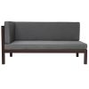 Outdoor Wood Patio Backyard 4-Piece Sectional Seating Group with Cushions and Table X-Back Sofa Set for Small Places