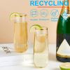 12/18Pcs Plastic Unbreakable Stemless Champagne Flutes Crystal Clear Wine Beer Cups Disposable Glass Wedding Party Bar Supplies