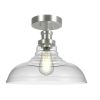 12" Semi-Flush Mount Ceiling Light, Satin Nickel