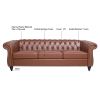 84.65" Rolled Arm Chesterfield 3 Seater Sofa.