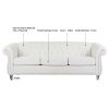 84.65" Rolled Arm Chesterfield 3 Seater Sofa.