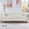 84.65" Rolled Arm Chesterfield 3 Seater Sofa.