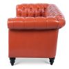 84.65" Rolled Arm Chesterfield 3 Seater Sofa.